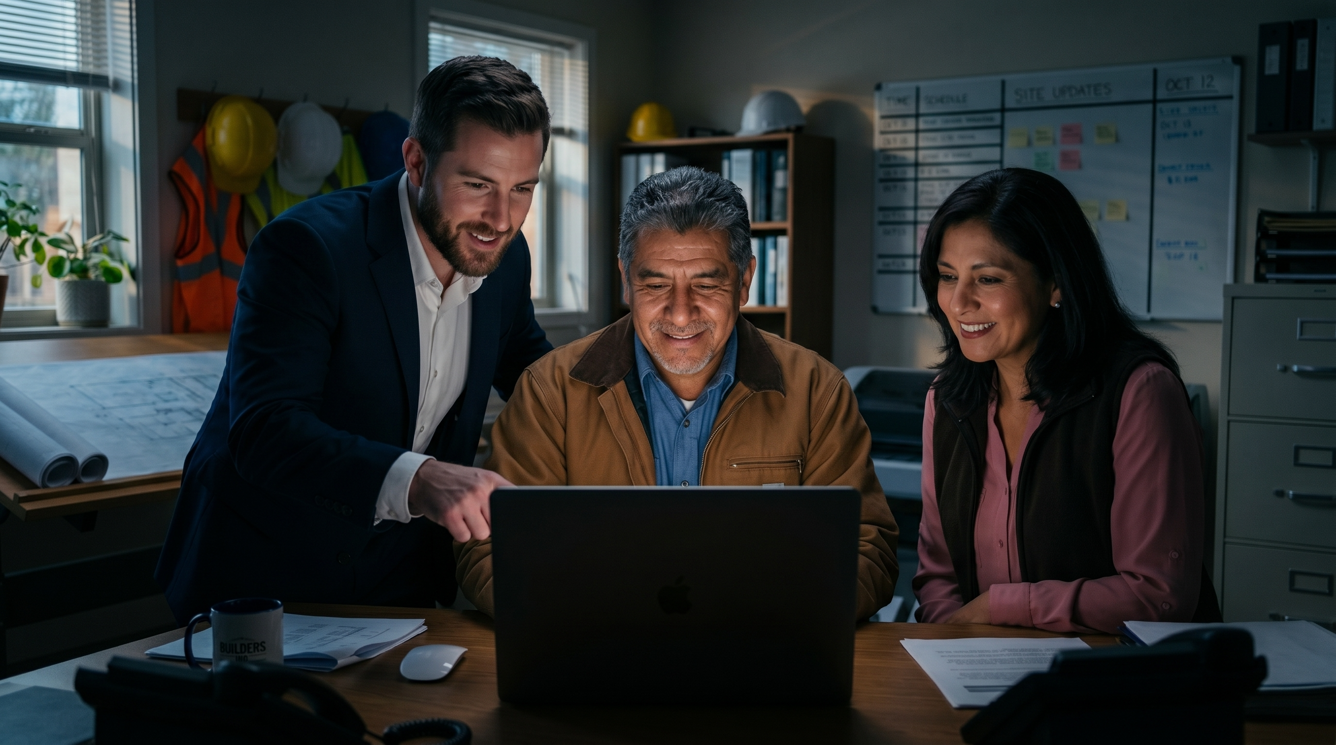 Bild founder showing a working software demo to a small business owner